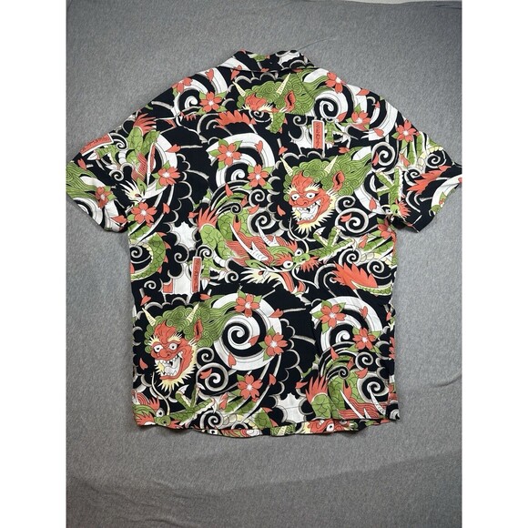 Ed Hardy Japan Dragon Button Up Short Sleeve Shirt Casual Mens Size Small NWT - Picture 3 of 5